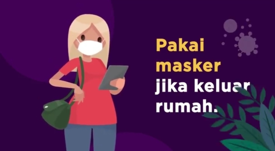 Ilustrasi pakai masker jika di luar rumah