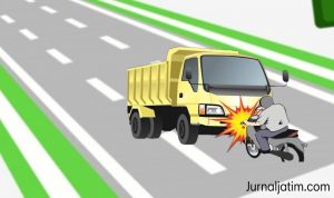 Pasutri Nahas, Naik Motor Boncengan Ditabrak Truk di Jombang