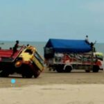 Viral Truk Balapan di Wisata Pantai Cemara Tuban, Pintu Masuk Police Line