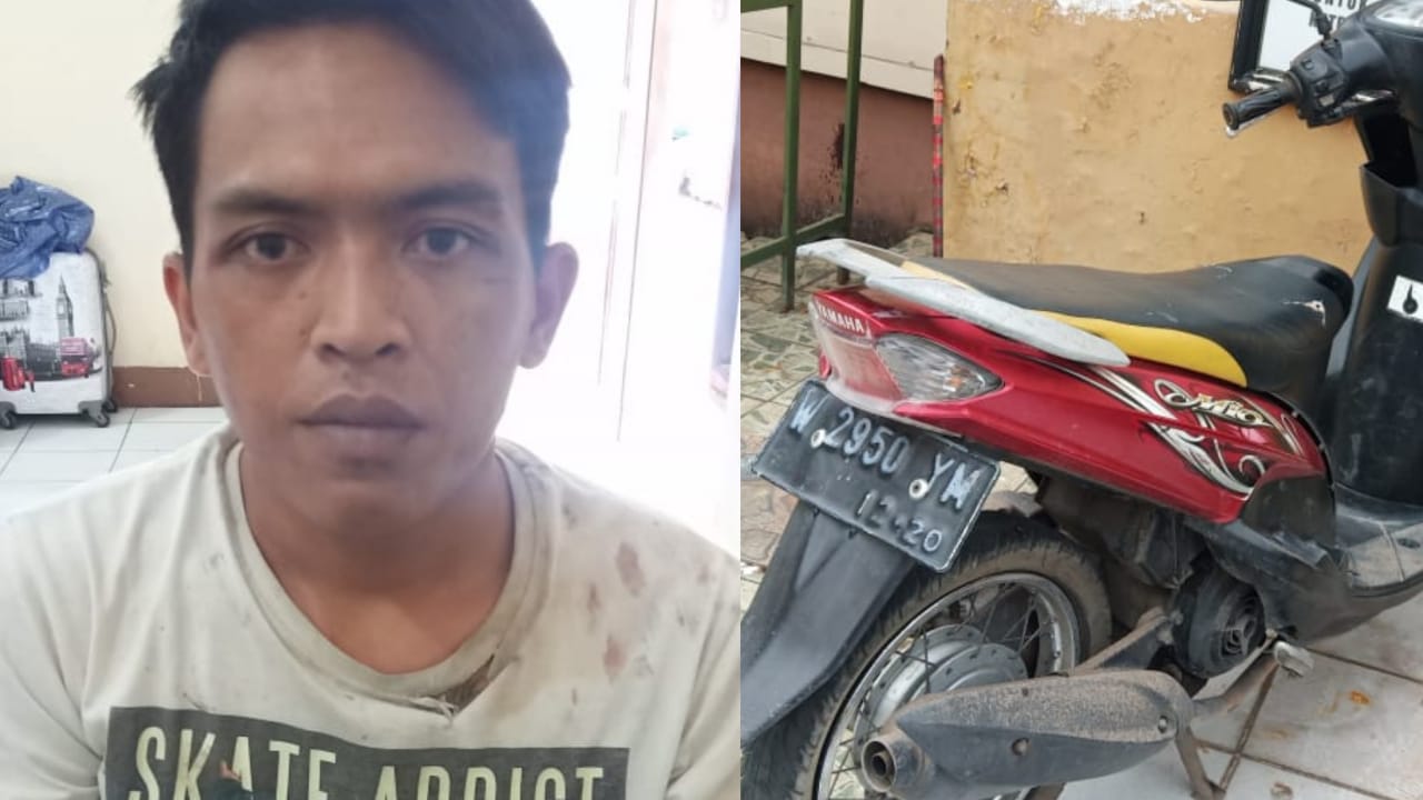 Pemuda Ini Babak Belur Usai Jambret HP Milik Anak MI di Krian Sidoarjo