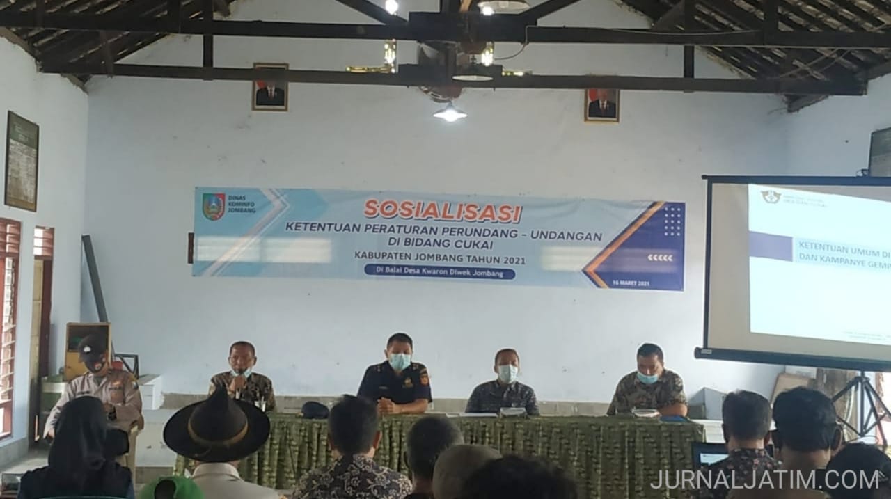 Kominfo Jombang Gandeng Bea Cukai Sosialisasi Rokok Ilegal di Kwaron