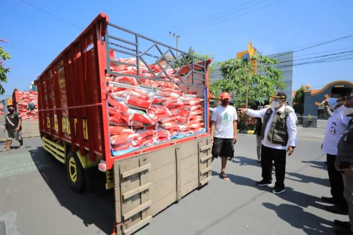 139 Ton Beras Bantuan PPKM Darurat Didistribusikan di Kota Madiun