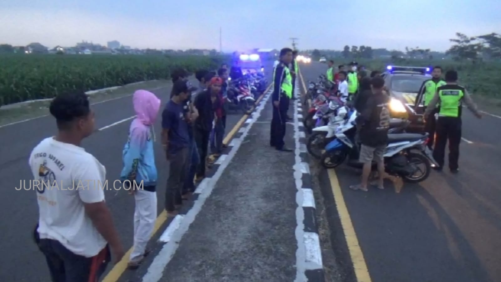 Balap Liar di Ring Road Jombang Diobrak, Belasan Remaja Diamankan Polisi
