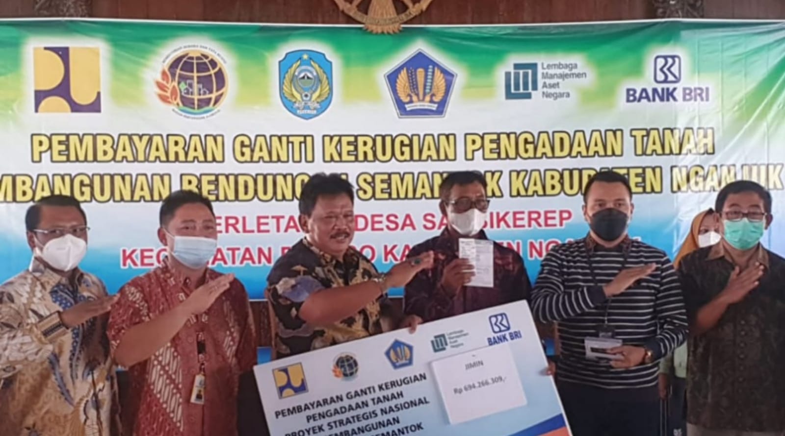 4 Warga Nganjuk Terima Ganti Rugi Pembangunan Bendungan Semantok