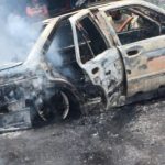 Mobil Pemudik Asal Surabaya Terbakar di Dekat Exit Tol Tembelang Jombang