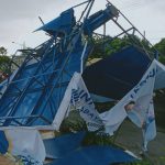 Baru Selesai Dicat, Papan Reklame Milik Pemkab Tuban Roboh