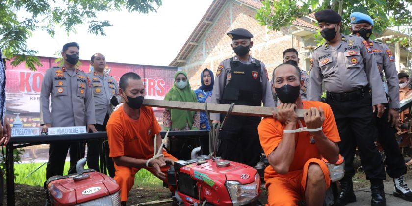 Petani Trenggalek Lega, Dua Pencuri 11 Mesin Traktor Asal Kediri Dibekuk