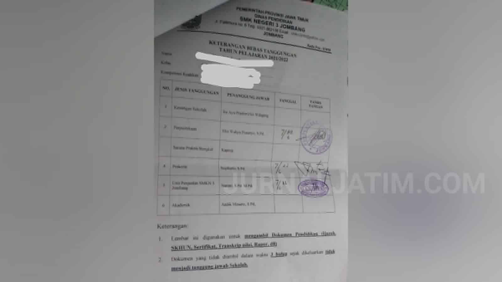 Ambil Ijazah SMK Negeri 3 Jombang Gratis, Wali Murid: Siapa Bilang?