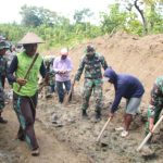 Jalan Waturumpit Klitih Jadi Sasaran Karya Bakti TNI Kodim 0814 Jombang