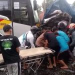 Kecelakaan Beruntun Libatkan Mobil Pikap, 2 Bus dan Truk di Jombang, 5 Orang Luka