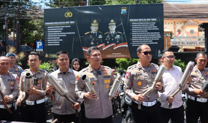 Polisi Sita 164 Motor Knalpot Brong, 25 Di antaranya Terlibat Balap Liar di Kota Malang