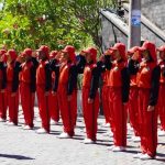Penyiraman Air Kembang Tandai Pembukaan Pelatihan 72 Calon Paskibraka Nganjuk 2023
