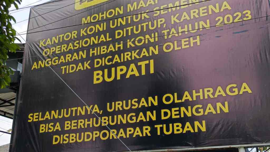 Kecewa Pada Kebijakan Bupati, KONI Tuban Tutup Operasional Kantor