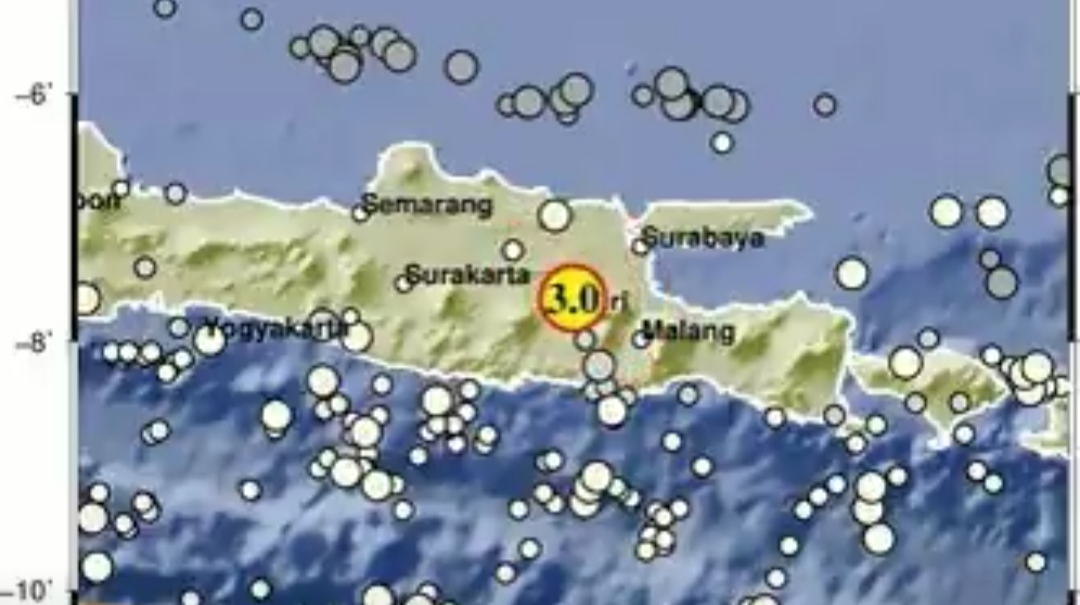 Setelah Lumajang, Gempa Darat Magnitudo 3.0 Guncang Jombang Senin Pagi