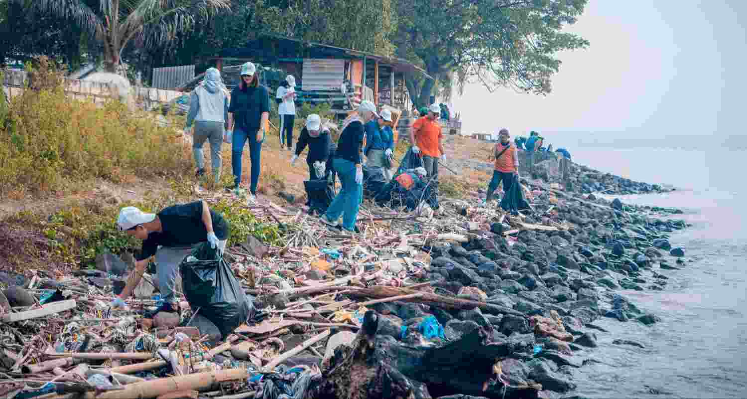 Meratus Gandeng Warga Bersih-bersih Pesisir Pantai di Surabaya