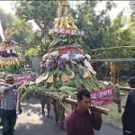 Bersih Dusun Jenar,  Enam Tumpeng Hasil Bumi Diarak Warga Keliling Kampung di Nganjuk