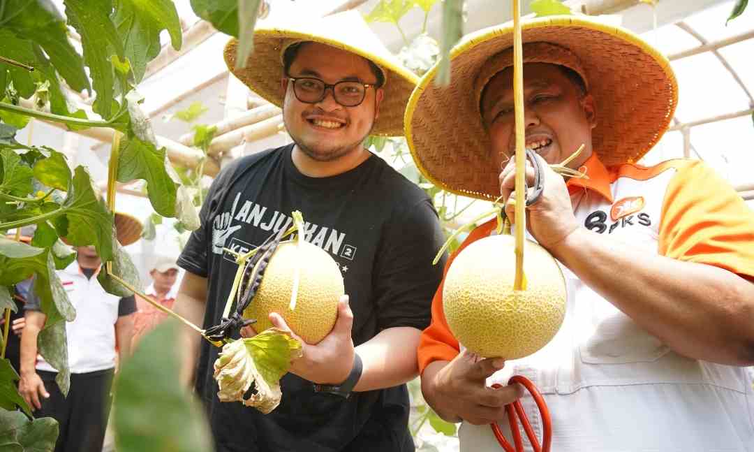 Dhito Hadiri Panen Raya Melon PKS di Wates Kediri, Begini Penyampaiannya