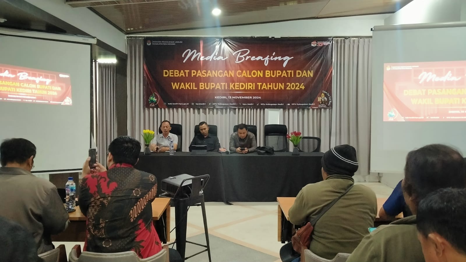 KPU Kabupaten Kediri Media Briefing Jelang Debat Terakhir Pilkada 2024, Begini Aturannya