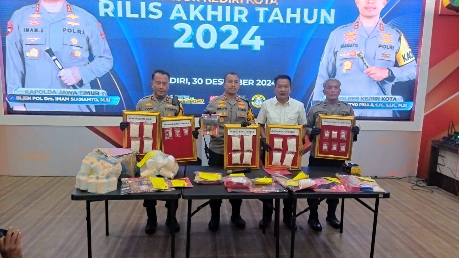 Segini Angka Penanganan Kasus Narkoba, Kriminal dan Lalu lintas di Kota Kediri 2024