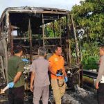 Bus Terbakar di Tol Nganjuk, Penampakannya Tinggal Kerangka