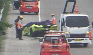Lamborghini Tabrak Belakang Suzuki Ignis di Tol Jombang, Dua Orang Terluka