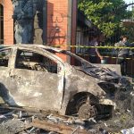 Dipasang Police Line, Begini Kondisi Kendaraan di Pemkab Kediri Usai Dibakar saat Demo Rusuh