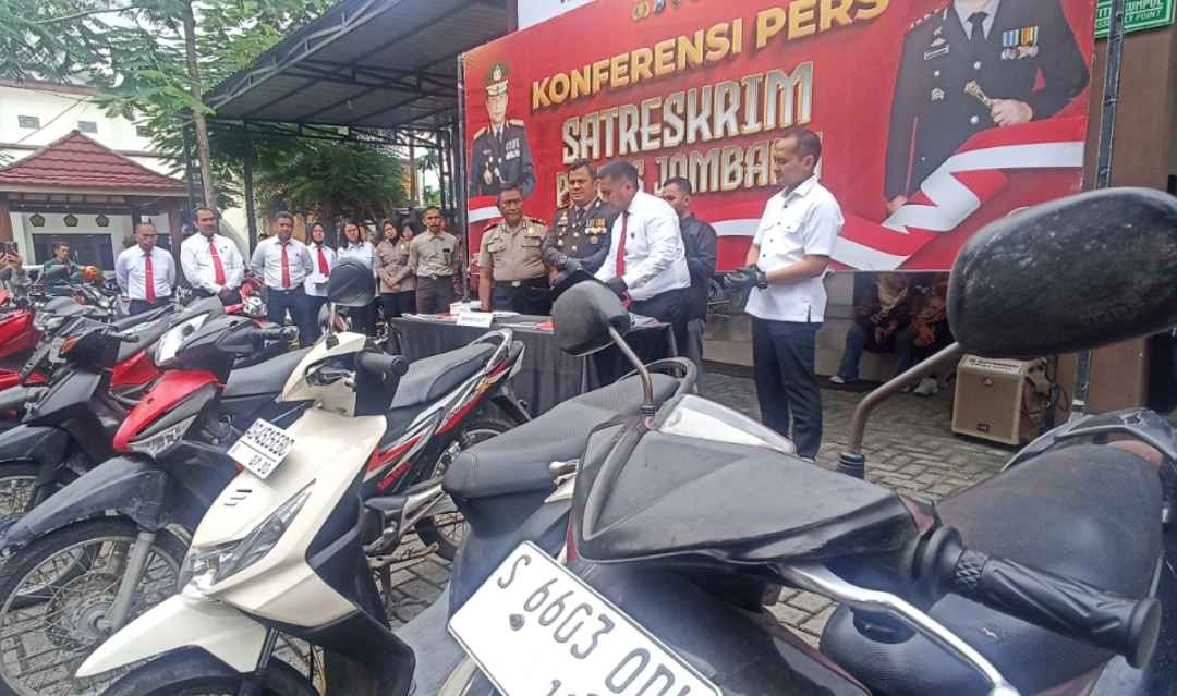 Polisi Sita 34 Motor dari 17 Maling di Jombang