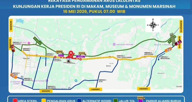 Hari Ini Kunjungan Presiden di Nganjuk, Polisi Terapkan Rekayasa Lalu Lintas