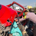 1001995284 Truk Boks Tertabrak Kereta Api di perlintasan sebidang di Nganjuk, Pengemudi Tewas
