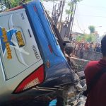 Kecelakaan di Nganjuk, Bus Sugeng Rahayu Adu Banteng Dengan Dump Truk, 4 Orang Luka