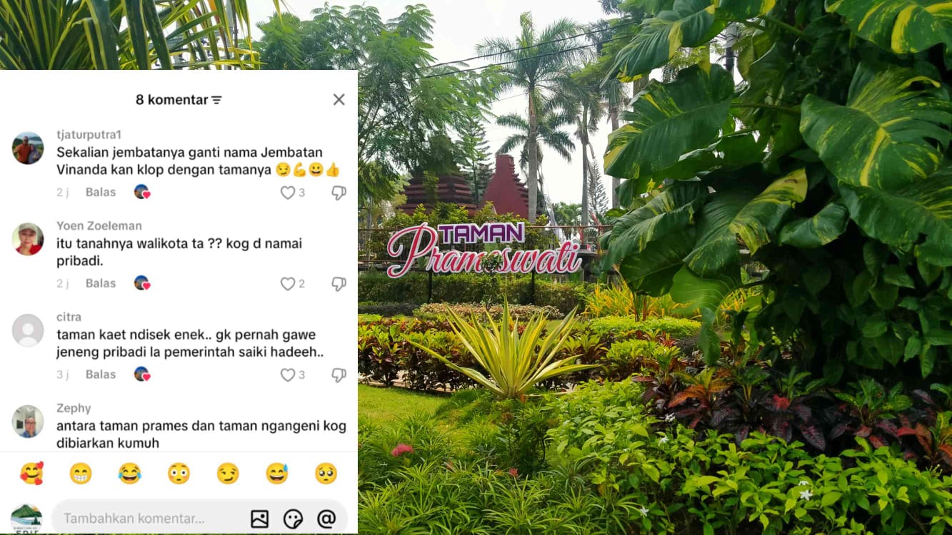 Viral Nama Taman Prameswati di Kediri, Publik Pertanyakan Dasar Penamaan